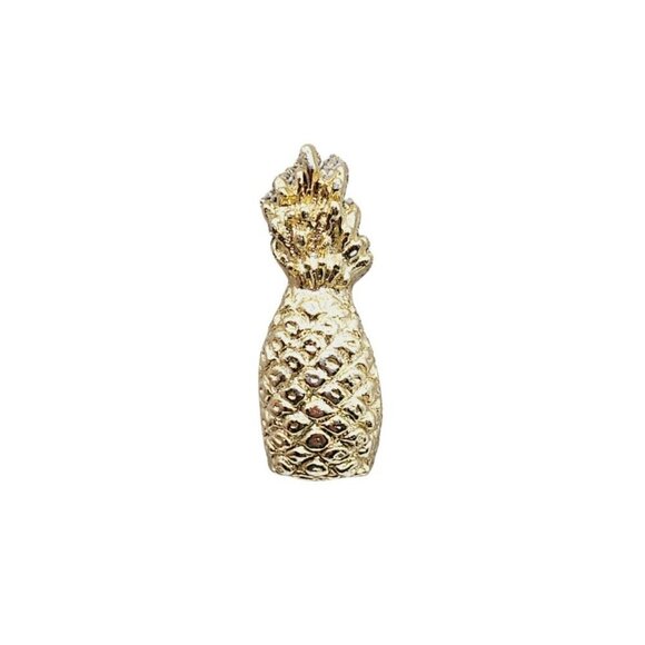 Pineapple Lapel Pin Gold Tone Tie Tack Fruit Food Hospitality Welcoming Gift - Picture 1 of 9